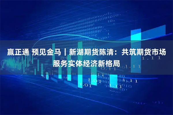 赢正通 预见金马｜新湖期货陈清：共筑期货市场服务实体经济新格局