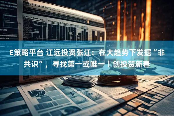 E策略平台 江远投资张江：在大趋势下发掘“非共识”，寻找第一或唯一丨创投贺新春