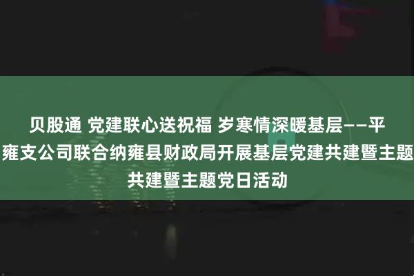 贝股通 党建联心送祝福 岁寒情深暖基层——平安财险纳雍支公司联合纳雍县财政局开展基层党建共建暨主题党日活动