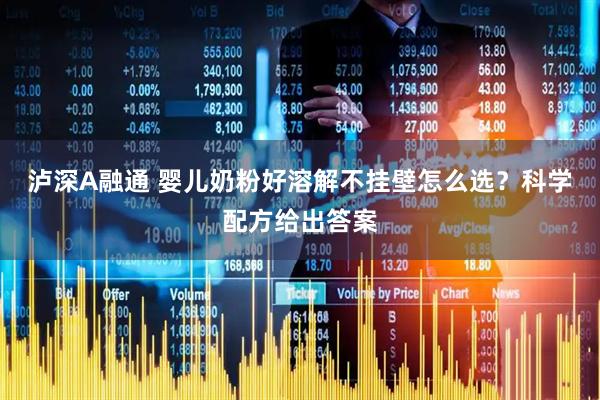 泸深A融通 婴儿奶粉好溶解不挂壁怎么选？科学配方给出答案