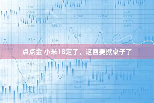 点点金 小米18定了，这回要掀桌子了