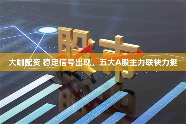 大咖配资 稳定信号出现,五大A股主力联袂力挺